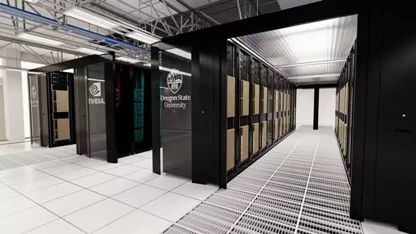 rendering of a rack of servers 